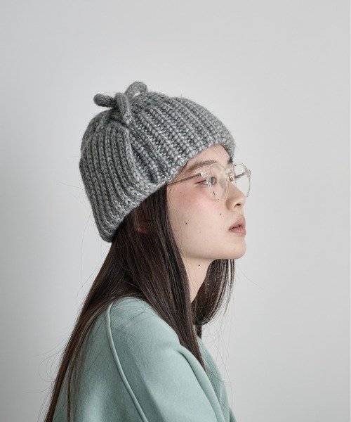 THE YOn(ザヨン)の「畦編みフライトニットキャップ(ニットキャップ/ビーニー・レディース・サックスブルー/ブラック/アイボリー/ピンク/グレー・FREE)」の21枚目の写真