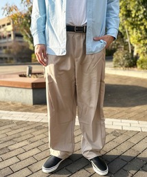 ARCADE（アーケード）の「春 綿タッチ サイドタック立体プリーツ ドレープ カーブパンツ / バレルレッグパンツ ツイルパンツ（その他パンツ）」