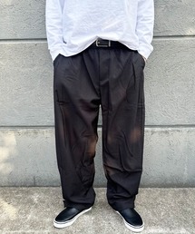 ARCADE（アーケード）の「春 綿タッチ サイドタック立体プリーツ ドレープ カーブパンツ / バレルレッグパンツ ツイルパンツ（その他パンツ）」