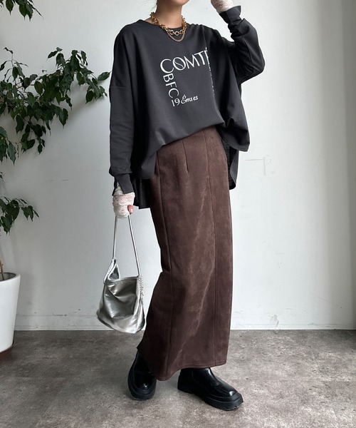 DouDou(ドゥドゥ)の「【WEB限定】ポンチョロゴロンTEE(Tシャツ/カットソー・レディース・オフホワイト/チャコールグレー/ネイビー・FREE)」の13枚目の写真