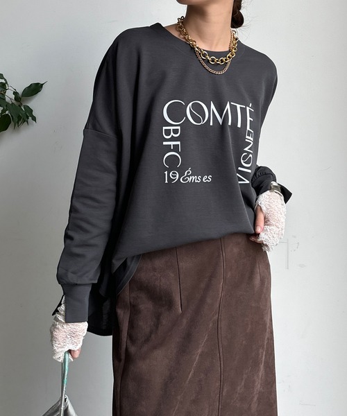DouDou(ドゥドゥ)の「【WEB限定】ポンチョロゴロンTEE(Tシャツ/カットソー・レディース・オフホワイト/チャコールグレー/ネイビー・FREE)」の19枚目の写真