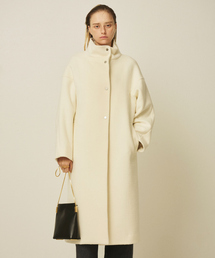 Rouge vif | 【2サイズ展開】ショートビーバーウールスタンドカラーロングコート(その他アウター)