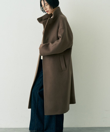 Rouge vif | 【2サイズ展開】ショートビーバーウールスタンドカラーロングコート(その他アウター)