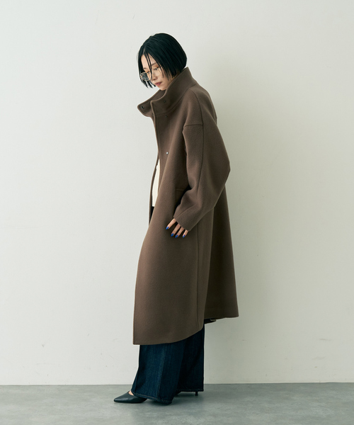 Rouge vif（ルージュヴィフ）の「【2サイズ展開】ショートビーバーウールスタンドカラーロングコート（その他アウター・レディース・モカ/オフホワイト/ブラック・36/38）」の14枚目の写真