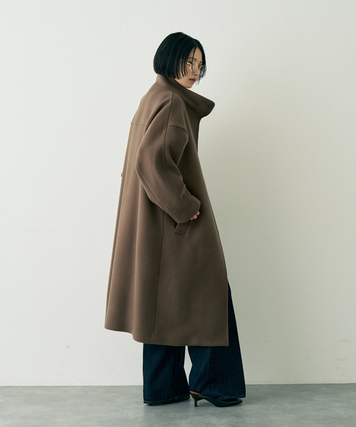 Rouge vif（ルージュヴィフ）の「【2サイズ展開】ショートビーバーウールスタンドカラーロングコート（その他アウター・レディース・モカ/オフホワイト/ブラック・36/38）」の15枚目の写真