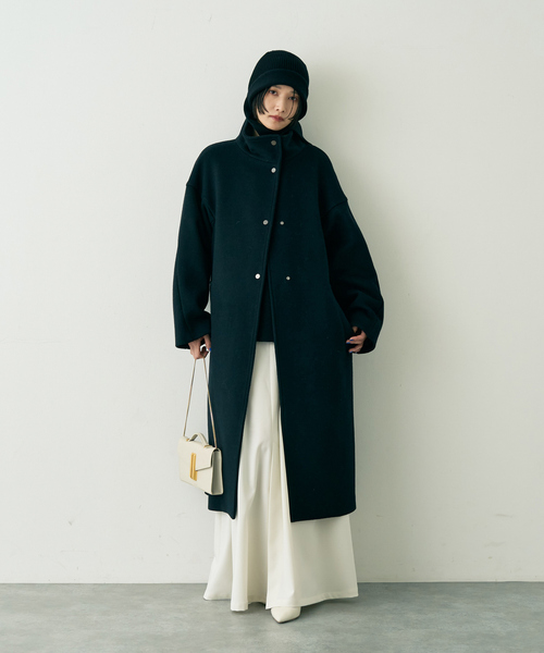 Rouge vif（ルージュヴィフ）の「【2サイズ展開】ショートビーバーウールスタンドカラーロングコート（その他アウター・レディース・モカ/オフホワイト/ブラック・36/38）」の17枚目の写真