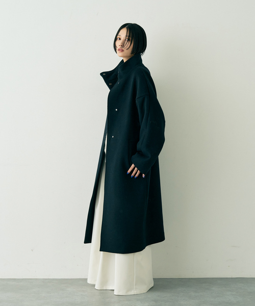 Rouge vif（ルージュヴィフ）の「【2サイズ展開】ショートビーバーウールスタンドカラーロングコート（その他アウター・レディース・モカ/オフホワイト/ブラック・36/38）」の19枚目の写真