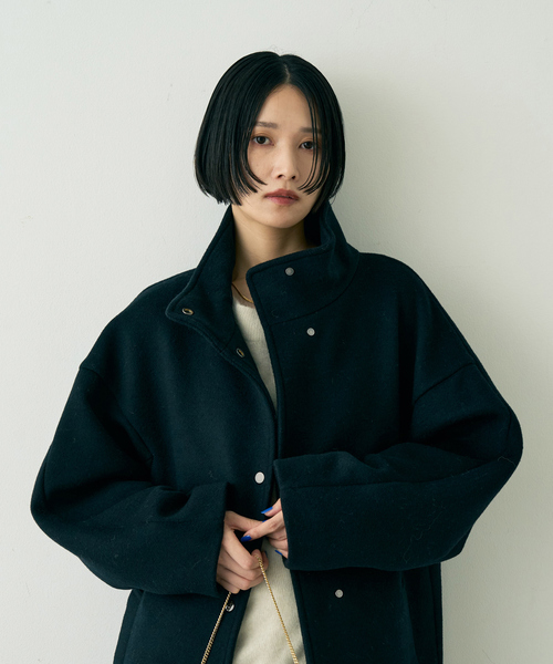 Rouge vif（ルージュヴィフ）の「【2サイズ展開】ショートビーバーウールスタンドカラーロングコート（その他アウター・レディース・モカ/オフホワイト/ブラック・36/38）」の20枚目の写真