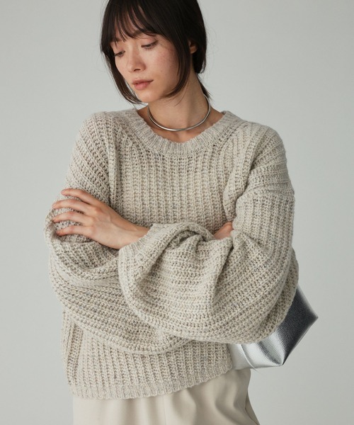 3日間限定値下げ　今期BABYLONE カシミヤセーター クリーム色 BABYLONE（バビロン）の「ウールカシミヤボートネックプルオーバー