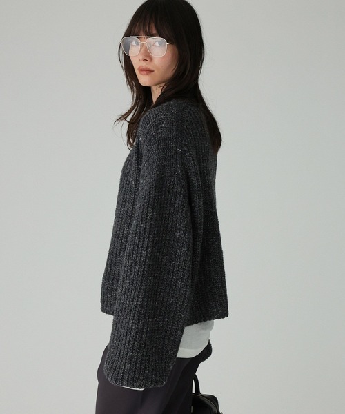 BABYLONE(バビロン)の「カラーネップニット(ニット/セーター・レディース・チャコール/パープル/ベージュ・フリー)」の4枚目の写真