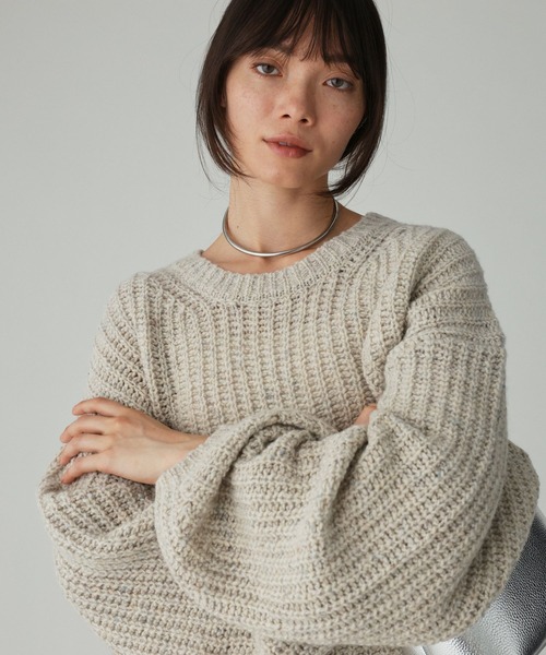 BABYLONE(バビロン)の「カラーネップニット(ニット/セーター・レディース・チャコール/パープル/ベージュ・フリー)」の13枚目の写真