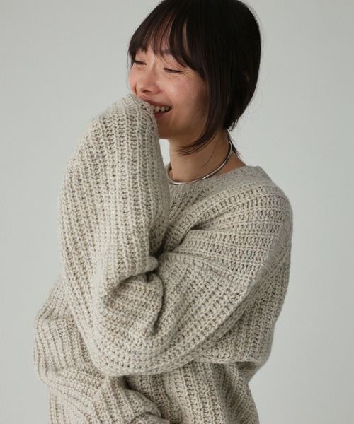 BABYLONE(バビロン)の「カラーネップニット(ニット/セーター・レディース・チャコール/パープル/ベージュ・フリー)」の14枚目の写真