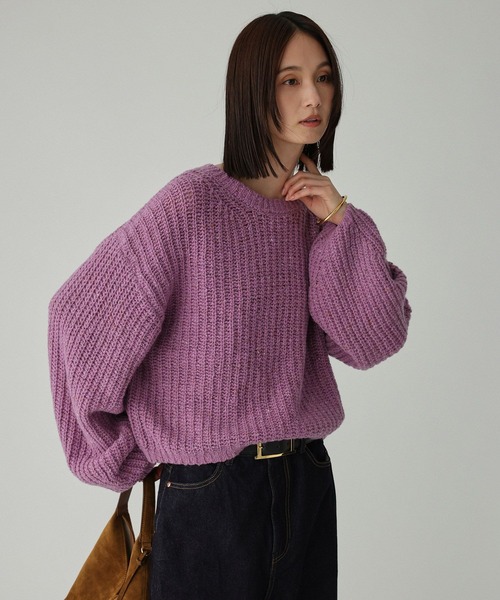 BABYLONE(バビロン)の「カラーネップニット(ニット/セーター・レディース・チャコール/パープル/ベージュ・フリー)」の18枚目の写真