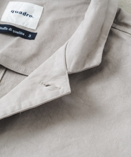 quadro（クオドロ）の「コンパクトチノストレッチテーラーシームポケジャケット（カバーオール・メンズ・チャコール/グレイッシュベージュ・LARGE/MEDIUM）」の8枚目の写真