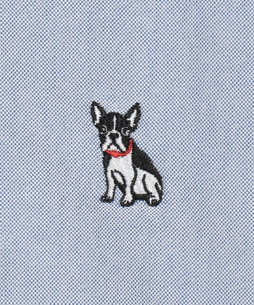 TOKYO SHIRTS（トウキョウシャツ）の「フレンチブルドッグ刺繍 オックスフォードシャツ（シャツ/ブラウス・メンズ・ブルー・LL/L/M）」の5枚目の写真