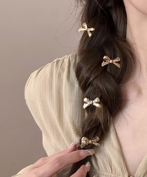 mul.（ムル）の「【446620】リボンヘアミニヘアピン2点セット(RZ)（ヘアピン）」