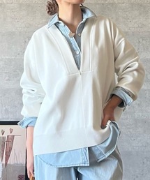 Emma Taylor（エマテイラー）の「【春ニット】フロント2wayニットVネックプルオーバー（Tシャツ/カットソー）」