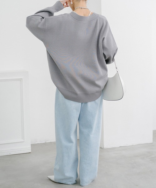 春ニット】フロント2wayニットVネックプルオーバー Emma Taylor