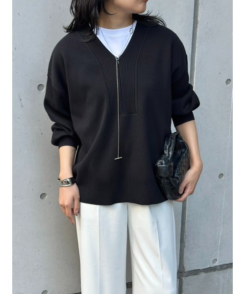 春ニット】フロント2wayニットVネックプルオーバー Emma Taylor