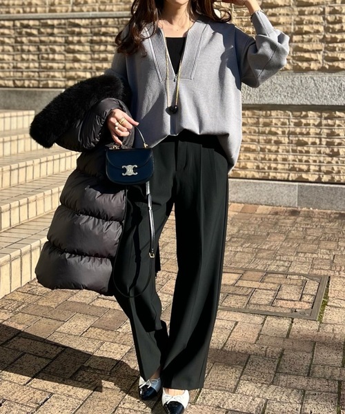 春ニット】フロント2wayニットVネックプルオーバー Emma Taylor