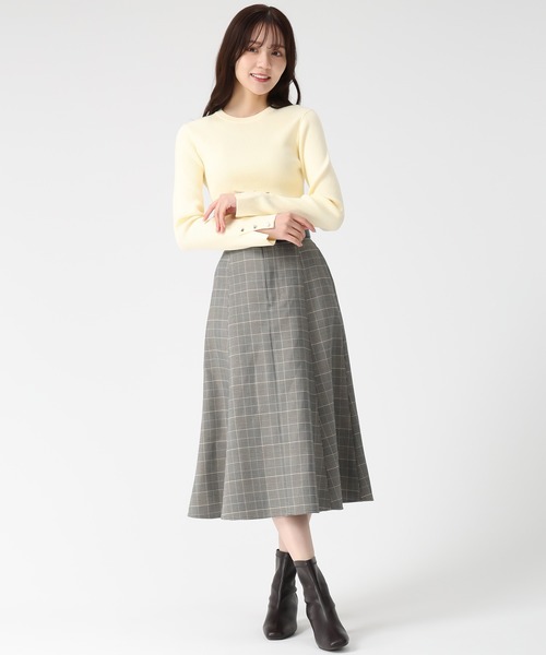 31 Sons de mode(トランテアン ソン ドゥ モード)の「2025秋冬新作 ベルト付きミディフレアスカート(スカート・レディース・ブラウン系/オフホワイト・S/M)」の19枚目の写真