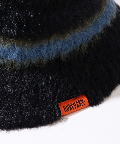 UNIVERSAL OVERALL（ユニバーサルオーバーオール）の「【UNIVERSAL OVERALL/ユニバーサルオーバーオール】ボーダー シャギーバケットハット（ハット・メンズ・ブラック/チャコール/ブラウン・FREE）」の10枚目の写真