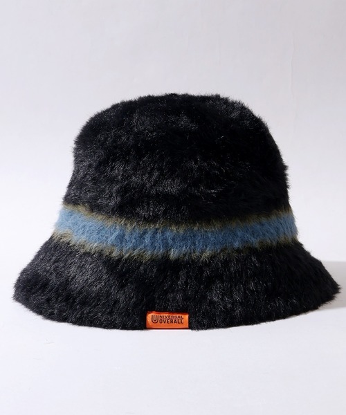 UNIVERSAL OVERALL（ユニバーサルオーバーオール）の「【UNIVERSAL OVERALL/ユニバーサルオーバーオール】ボーダー シャギーバケットハット（ハット・メンズ・ブラック/チャコール/ブラウン・FREE）」の8枚目の写真