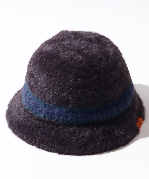 UNIVERSAL OVERALL（ユニバーサルオーバーオール）の「【UNIVERSAL OVERALL/ユニバーサルオーバーオール】ボーダー シャギーバケットハット（ハット・メンズ・ブラック/チャコール/ブラウン・FREE）」の7枚目の写真