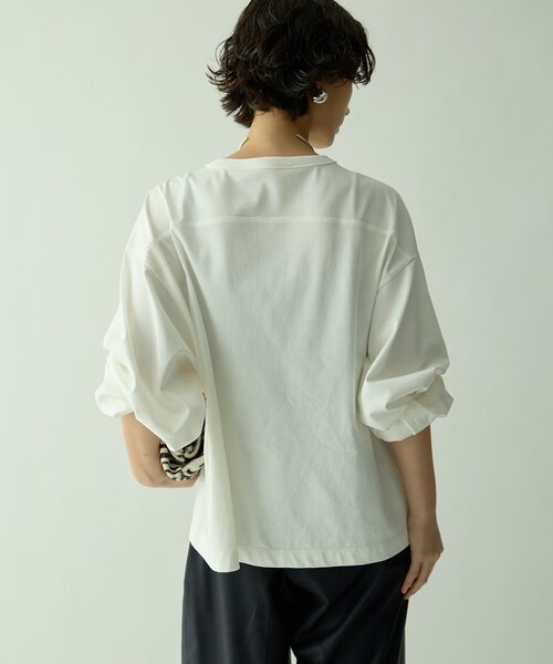 Drawing Numbers(ドローイング ナンバーズ)の「【Drawing Numbers】ライトVワイドTee(Tシャツ/カットソー・レディース・ホワイト/ブラック・38/40)」の6枚目の写真