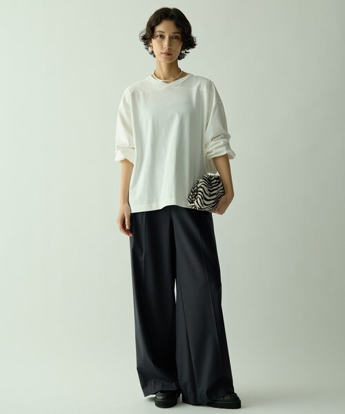 Drawing Numbers(ドローイング ナンバーズ)の「【Drawing Numbers】ライトVワイドTee(Tシャツ/カットソー・レディース・ホワイト/ブラック・38/40)」の8枚目の写真
