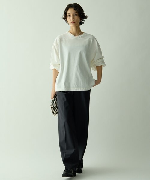 Drawing Numbers(ドローイング ナンバーズ)の「【Drawing Numbers】ライトVワイドTee(Tシャツ/カットソー・レディース・ホワイト/ブラック・38/40)」の9枚目の写真