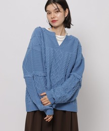 niko and... | ケーブルフリンジニットプルオーバー(ニット/セーター)