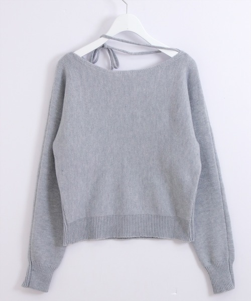 STAY MOTION（ステイモーション）の「【WEB限定】リボンニットプルオーバー［韓国ファッション ガーリー］≪AW新作≫（ニット/セーター・レディース・グレー/アイボリー/サックスブルー・F）」の11枚目の写真