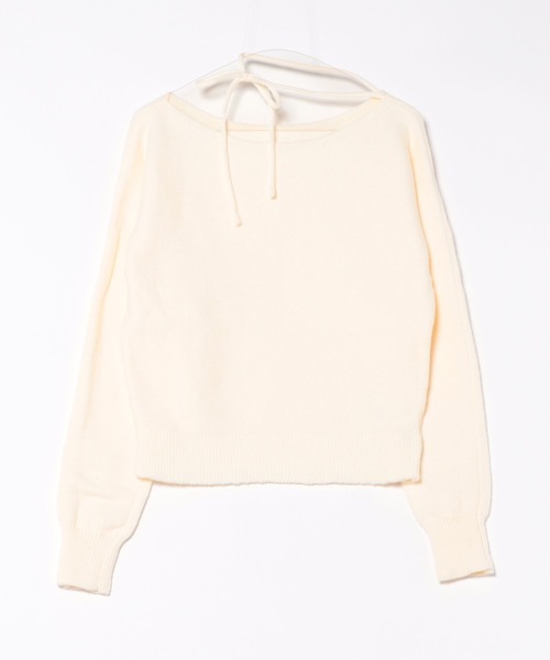 STAY MOTION（ステイモーション）の「【WEB限定】リボンニットプルオーバー［韓国ファッション ガーリー］≪AW新作≫（ニット/セーター・レディース・グレー/アイボリー/サックスブルー・F）」の14枚目の写真