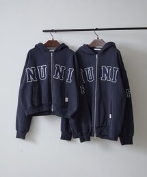 【NUNIFE】【選べる2丈!】裏起毛ロゴパーカー