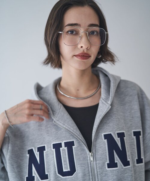 NUNIFE（ユニフィー）の「【NUNIFE】【選べる2丈！】裏起毛ロゴパーカー（パーカー・レディース・ネイビー/グレー/チャコールグレー・SMALL/MEDIUM）」の12枚目の写真