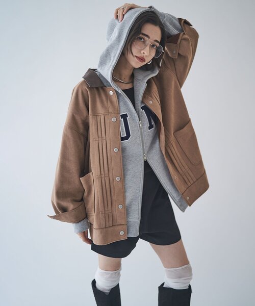 NUNIFE（ユニフィー）の「【NUNIFE】【選べる2丈！】裏起毛ロゴパーカー（パーカー・レディース・ネイビー/グレー/チャコールグレー・SMALL/MEDIUM）」の15枚目の写真