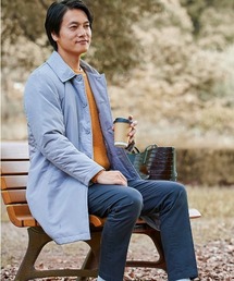 AOYAMA（アオヤマ）の「「木に実るダウン」軽くて暖かいKAPOK！ステンカラーコート（ステンカラーコート）」