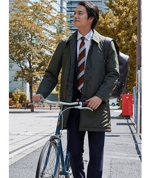 SUIT SQUARE｜スーツスクエアのステンカラーコート（グリーン・カーキ 