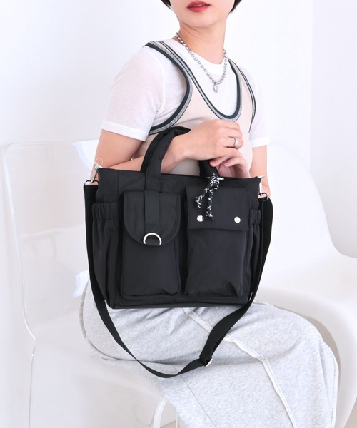 COLDE （コルデ）の「マルチポケット2wayトートバッグ（トートバッグ・レディース・グレー/ブラック・FREE）」の22枚目の写真