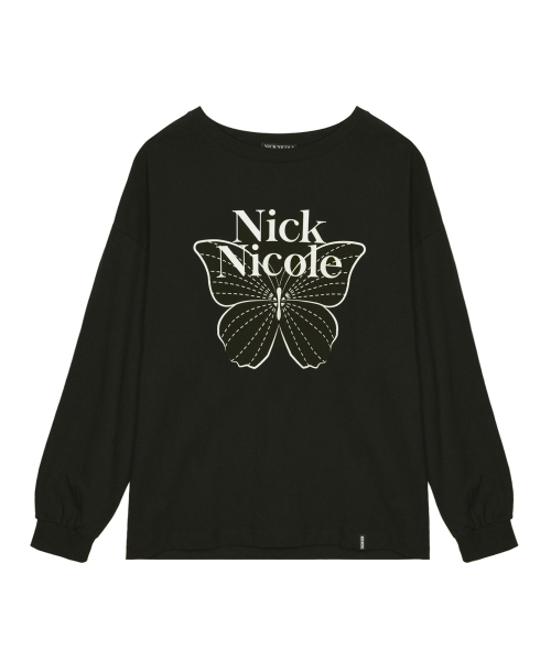 NICK&NICOLE(ニックアンドニコール)の「BUTTERFLY SIGNATURE LS TOP_BLACK CREAM(Tシャツ/カットソー・レディース・その他・FREE)」の4枚目の写真