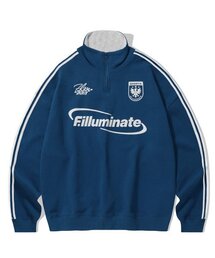 スポーティサークルロゴハーフジップ-ブルー