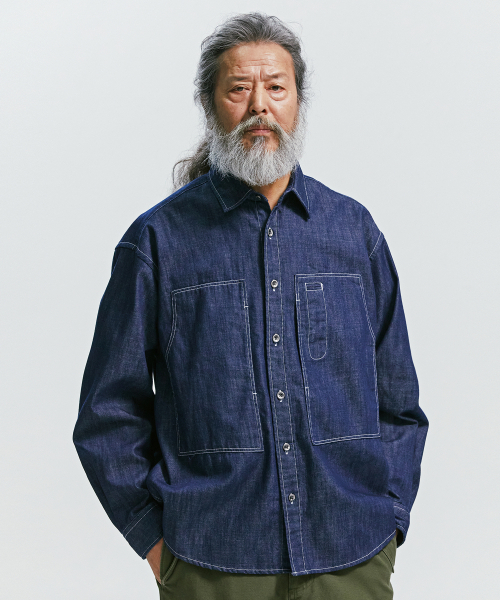 FRIZMWORKS(フリズムワークス)の「DENIM CARPENTER POCKET WORK SHIRT _ BLUE(シャツ/ブラウス・メンズ・その他・SMALL/MEDIUM/LARGE/X-LARGE)」の1枚目の写真