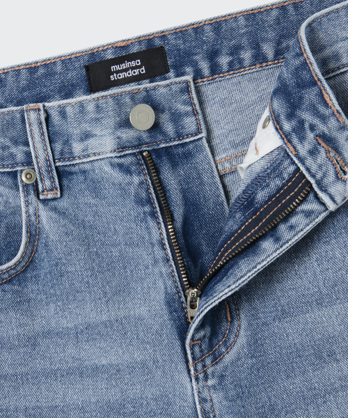 MUSINSA STANDARD（ムシンサスタンダード）の「カモンブラシ ストレートデニムパンツ [ライトインディゴ]（デニムパンツ・メンズ・その他・40/38/42/36/34/32/30/31/33/26/27/28/29）」の3枚目の写真