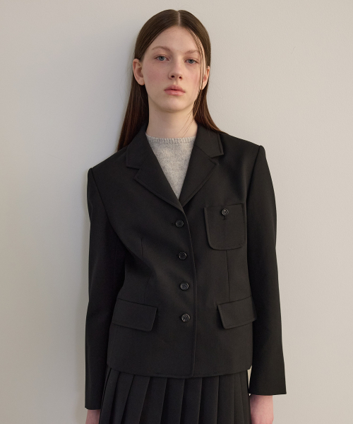 TTUDEMENT(トュードメント)の「VINTAGE WOOL JACKET BLACK(テーラードジャケット・レディース・その他・SMALL/MEDIUM)」の2枚目の写真