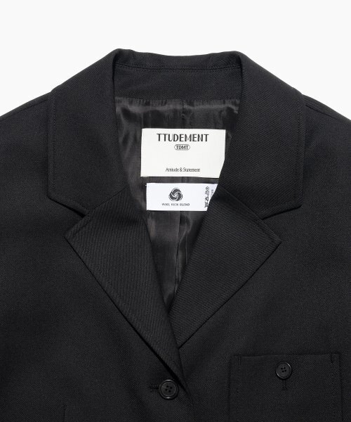 TTUDEMENT(トュードメント)の「VINTAGE WOOL JACKET BLACK(テーラードジャケット・レディース・その他・SMALL/MEDIUM)」の5枚目の写真