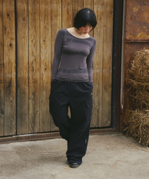 Opening Project(オープニングプロジェクト)の「Tipsy Slim Long Sleeve / ティプシー スリム ロングスリーブ(Tシャツ/カットソー・レディース・ホワイト/チャコール・S/M)」の12枚目の写真