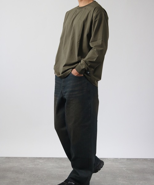 CAPTAIN STAG（キャプテンスタッグ）の「【CAPTAIN STAG / キャプテンスタッグ】ワンポイントロゴ ストレッチ 長袖Tシャツ ロンT（Tシャツ/カットソー・メンズ・カーキ/ブラック・M/L）」の8枚目の写真