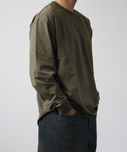 CAPTAIN STAG（キャプテンスタッグ）の「【CAPTAIN STAG / キャプテンスタッグ】ワンポイントロゴ ストレッチ 長袖Tシャツ ロンT（Tシャツ/カットソー・メンズ・カーキ/ブラック・M/L）」の11枚目の写真