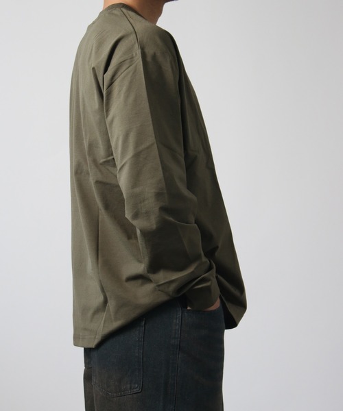 CAPTAIN STAG（キャプテンスタッグ）の「【CAPTAIN STAG / キャプテンスタッグ】ワンポイントロゴ ストレッチ 長袖Tシャツ ロンT（Tシャツ/カットソー・メンズ・カーキ/ブラック・M/L）」の12枚目の写真